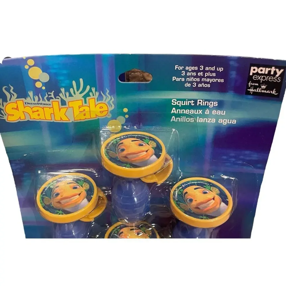 NEW VTG Lot Of 3 Dreamworks Shark Tale Party Favors RINGS Water Squirters 2004